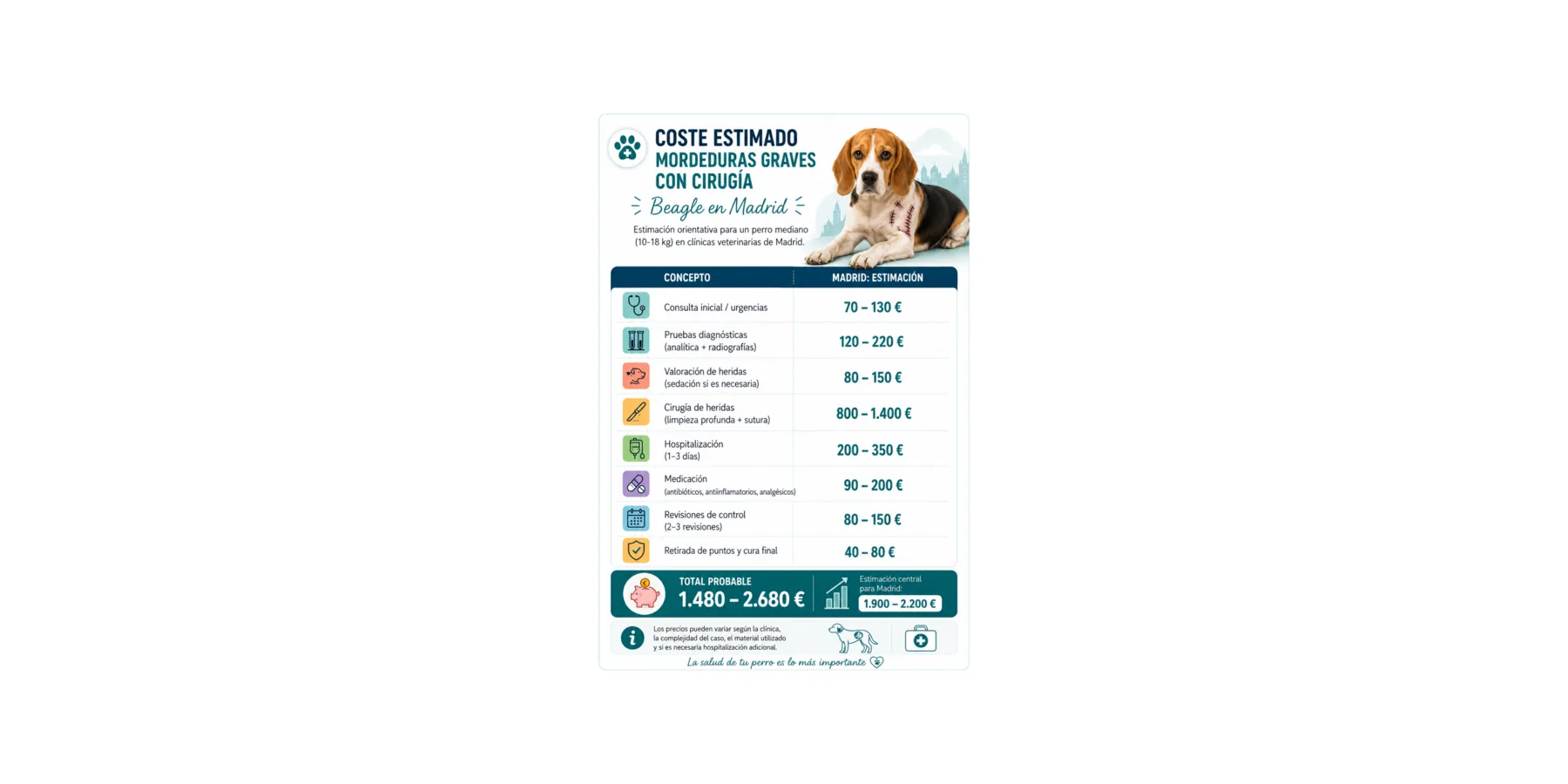 Mordeduras graves perros costes veterinarios