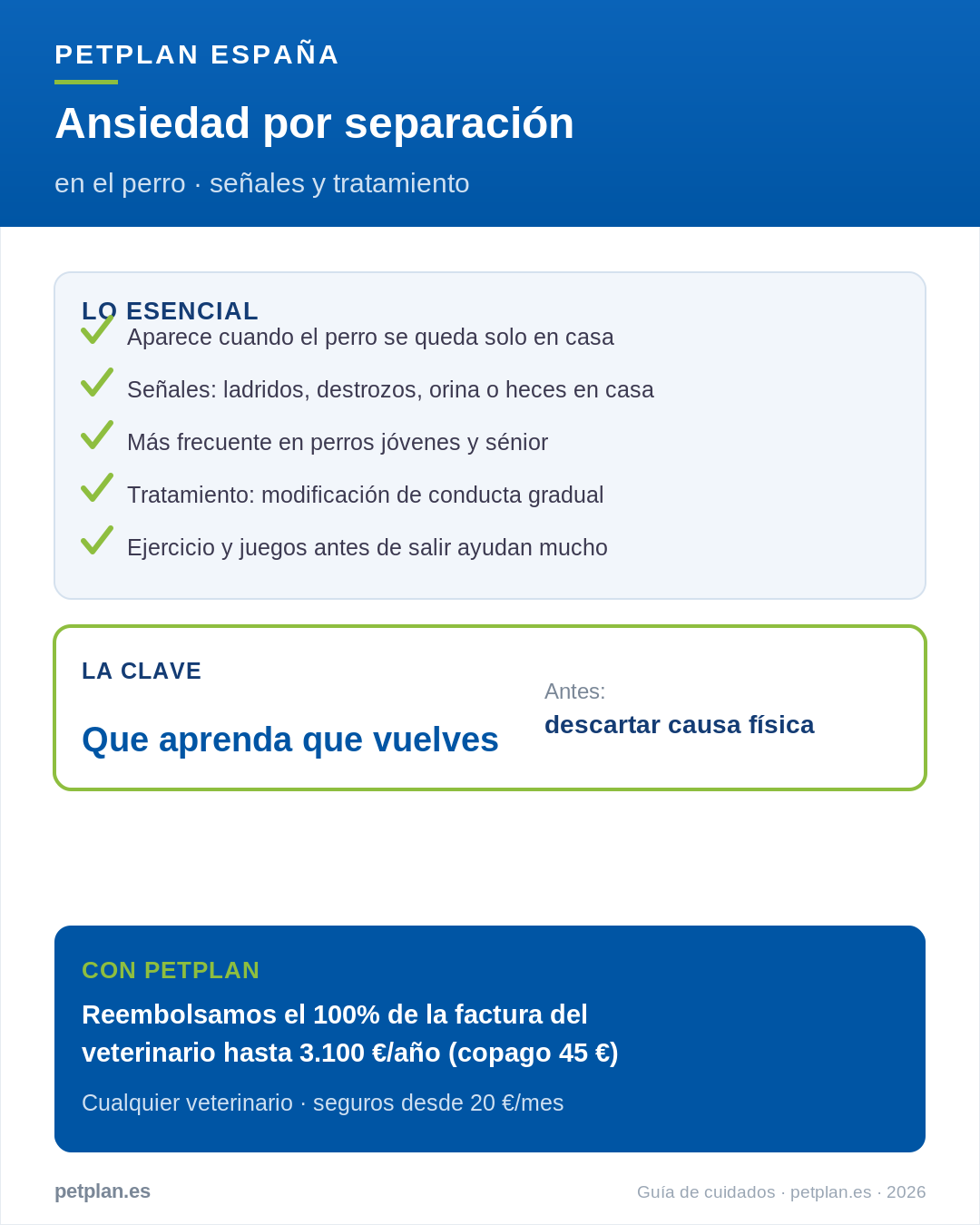 Infografía: ansiedad por separación en el perro